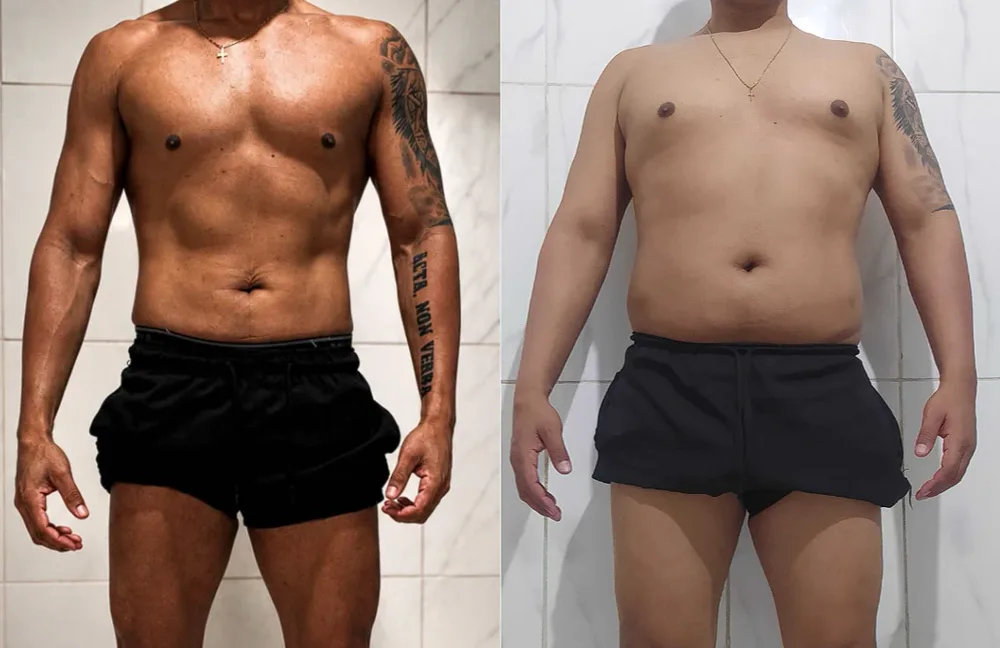 Antes e depois de um aluno da LF Team